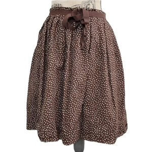 GAP Womens Regular Cotton Pleated Polka Dot Full Knee-Length Skirt Brown Size 2